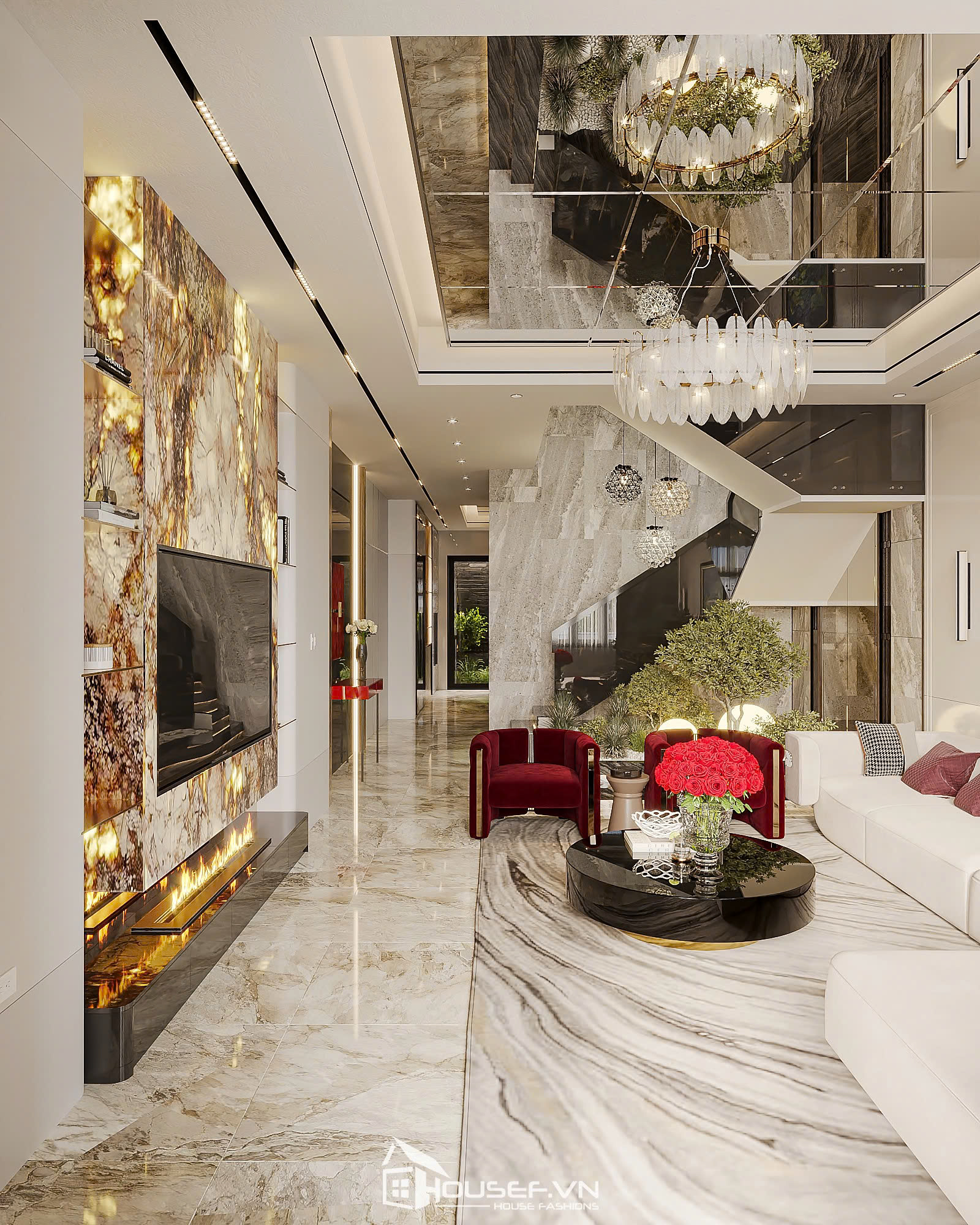 Thiết Kế Nội Thất Nhà Phố 3 Tầng Hiện Đại Luxury Quảng Bình