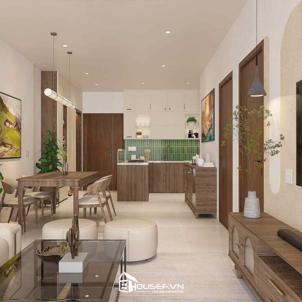 Thiết Kế Thi Công Nội Thất Căn Hộ 2 Phòng Ngủ Dhomme 1 Thiết Kế Thi Công Nội Thất Căn Hộ 2 Phòng Ngủ Dhomme