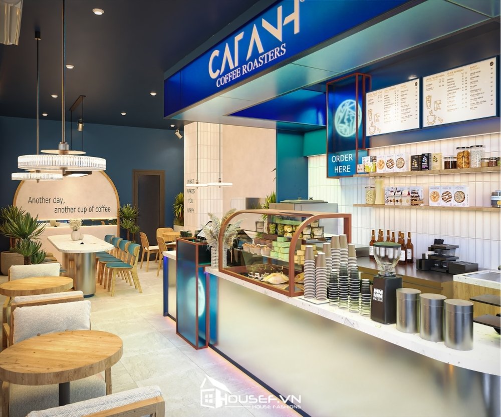 Thiết Kế Thi Công Nội Thất Quán Cà Phê CATANH 54m2 Phong Cách Hiện Đại