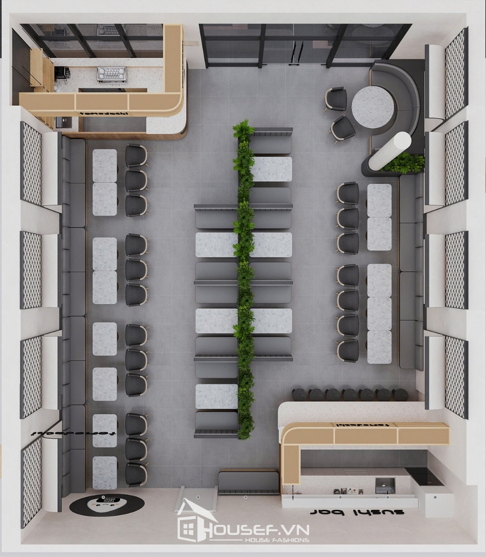 Thiết Kế Thi Công Nội Thất Nhà Hàng Sushi Nhật Bản Tomodachi 25 tomodochi HF 11