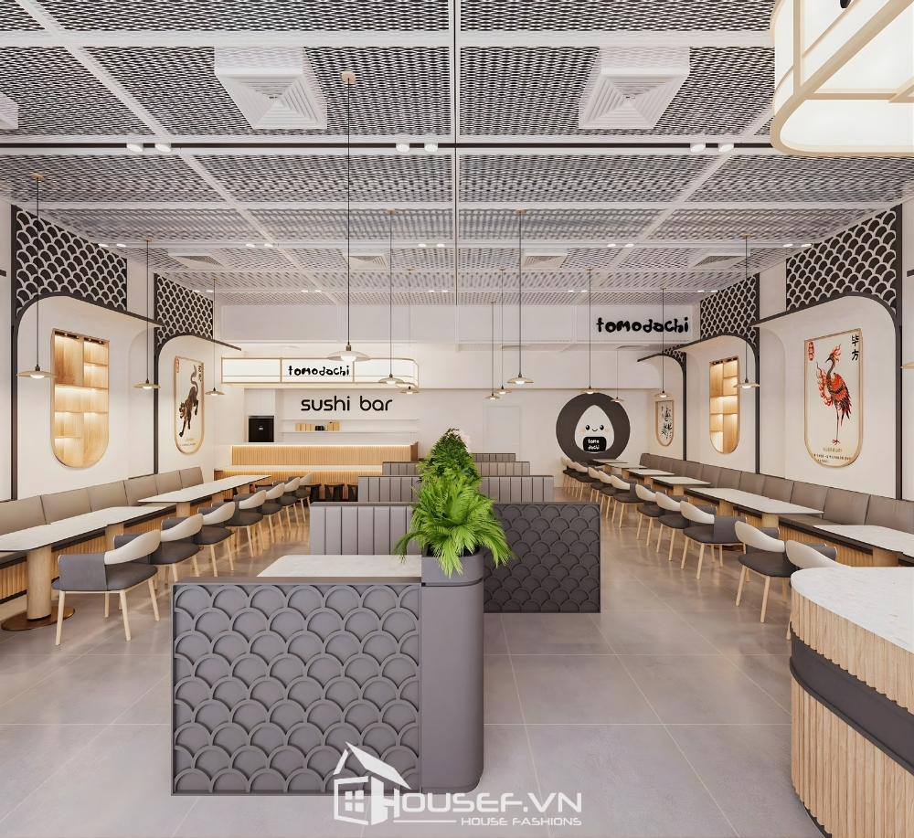 Thiết Kế Thi Công Nội Thất Nhà Hàng Sushi Nhật Bản Tomodachi 23 Thiết Kế Thi Công Nội Thất Nhà Hàng Sushi Tomodachi